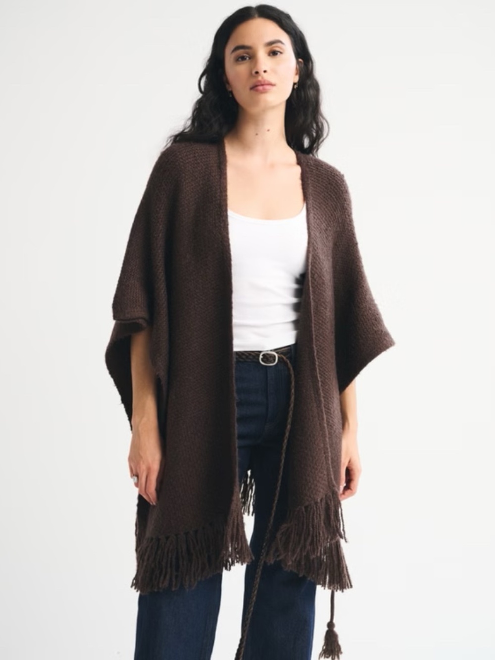 Abercrombie Fringe Belted Cardigan - OS